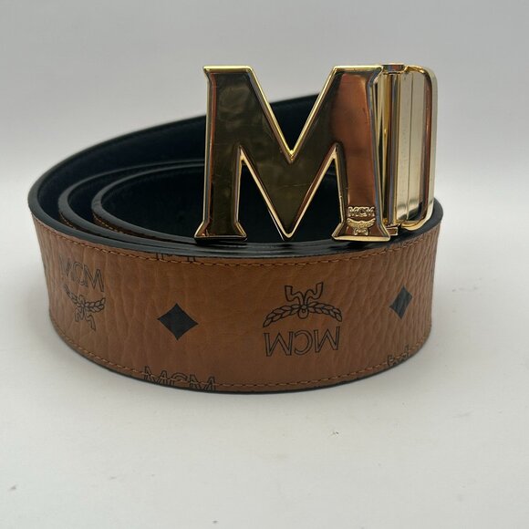 MCM Brown Canvas Belt 10321604 #MXB6V103CO001 - Picture 1 of 8